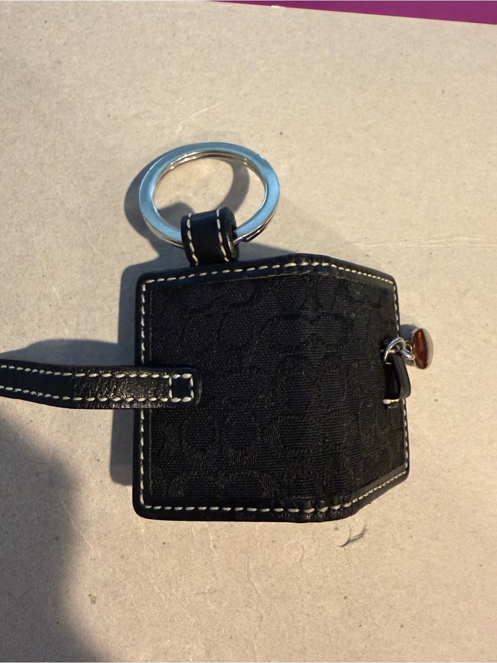 Coach Vintage black logo keychain bag charm picture holder - Picture 6 of 6